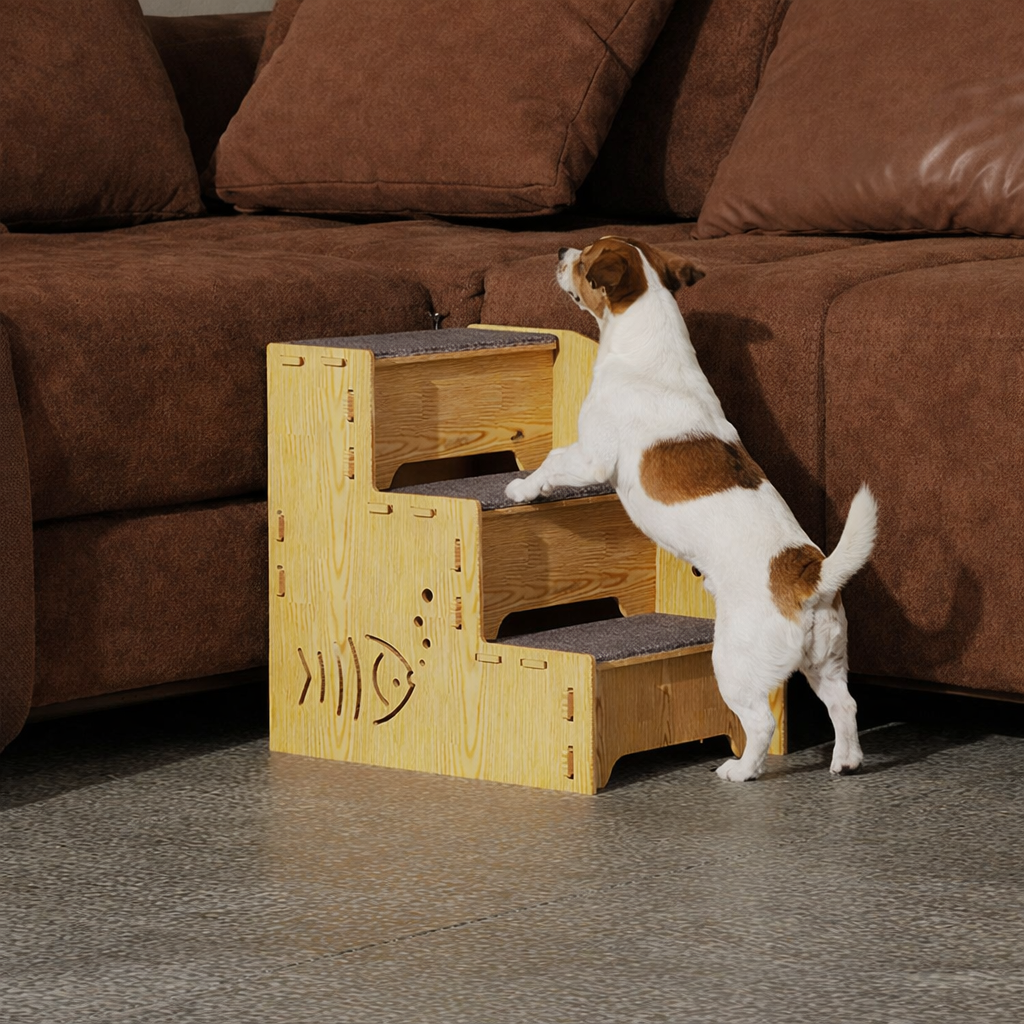 Escalera antideslizante de madera