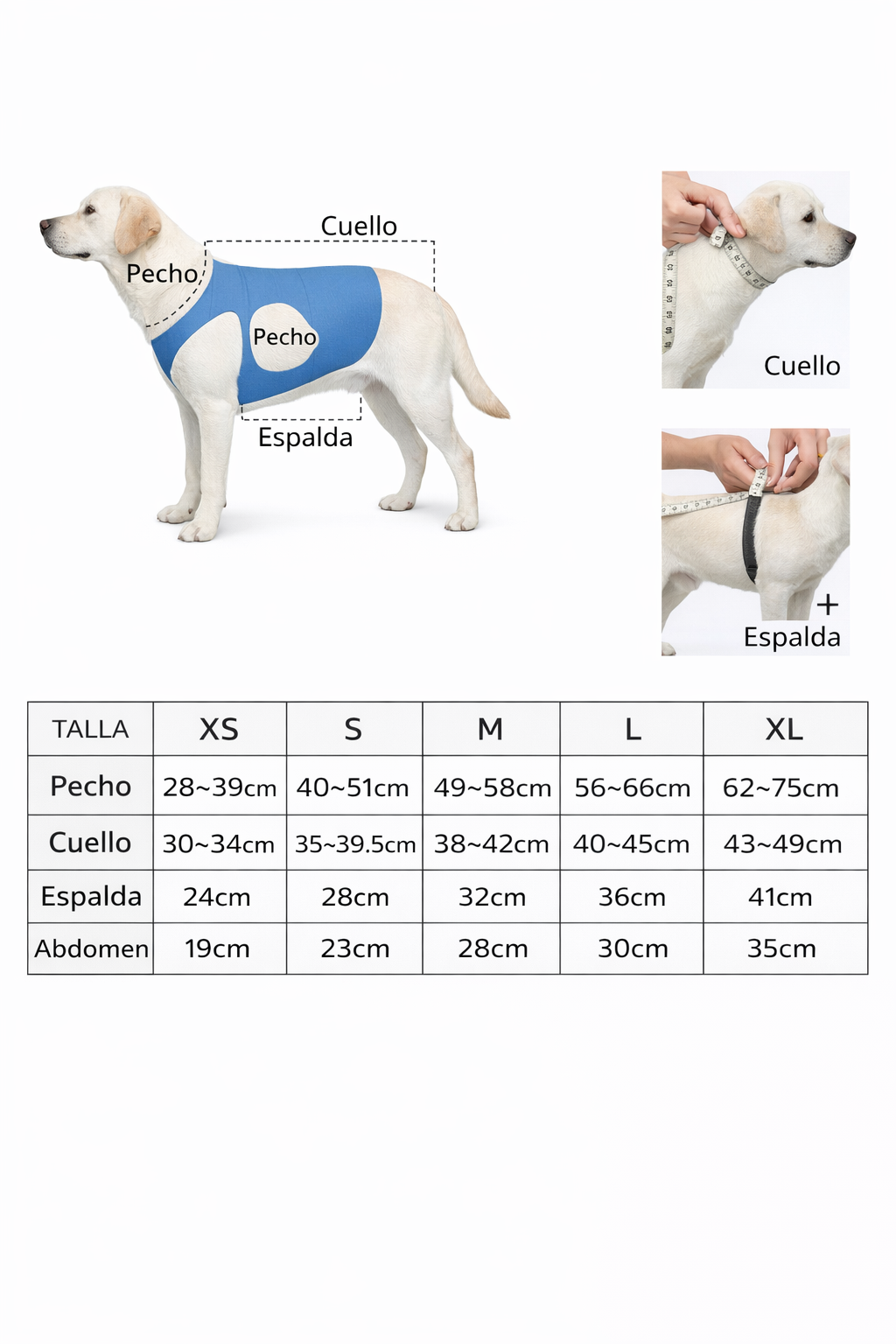 Arnés de soporte ajustable para patas traseras